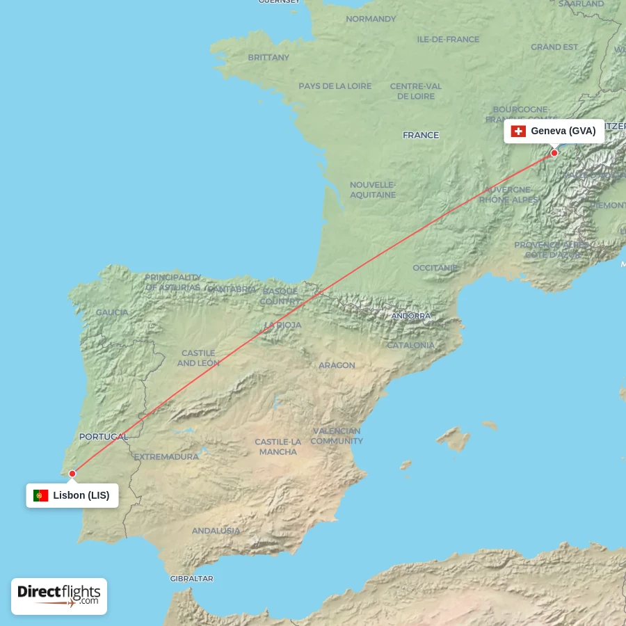 LIS - GVA route map