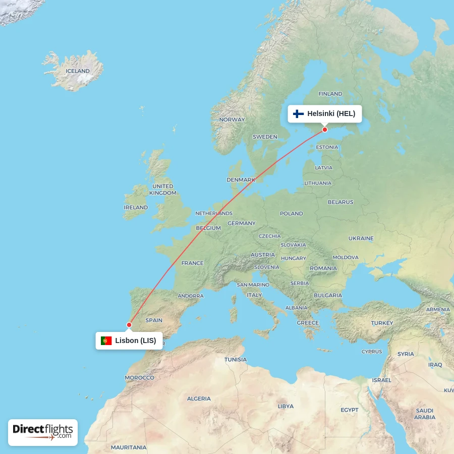 LIS - HEL route map