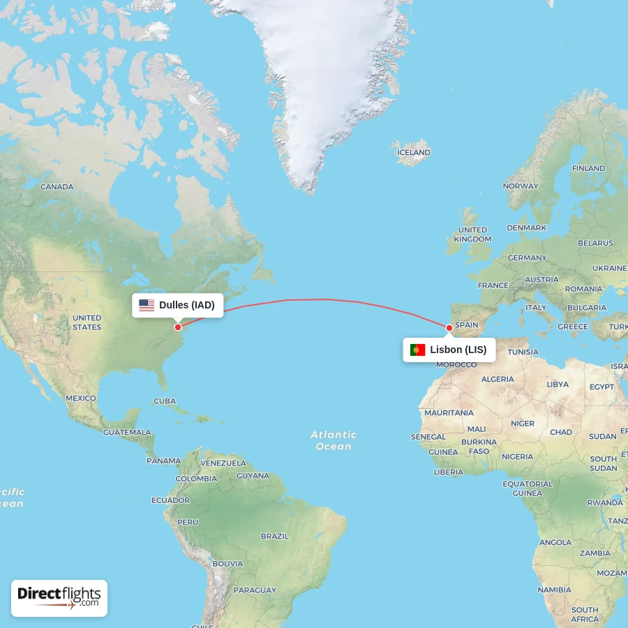 LIS - IAD route map