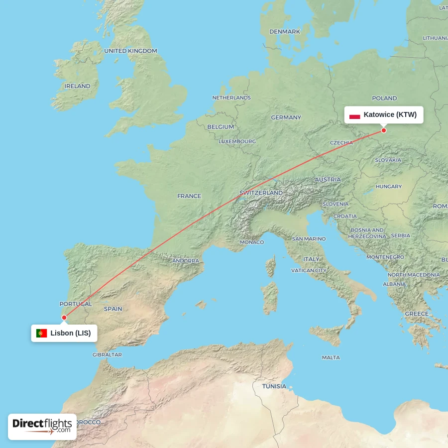 LIS - KTW route map