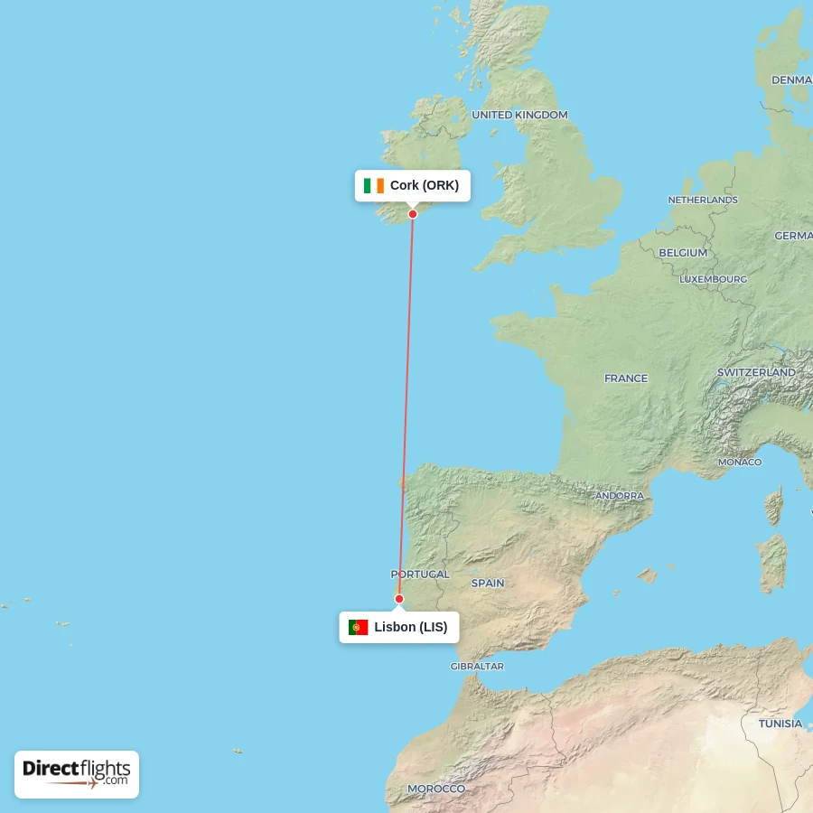 LIS - ORK route map