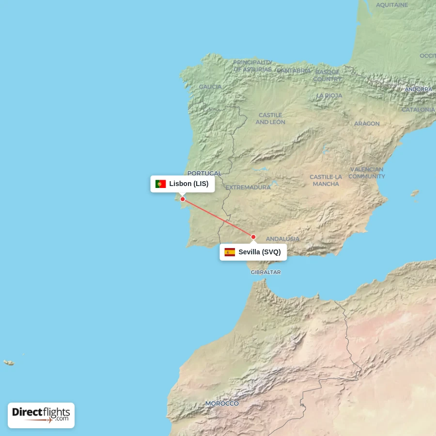 LIS - SVQ route map