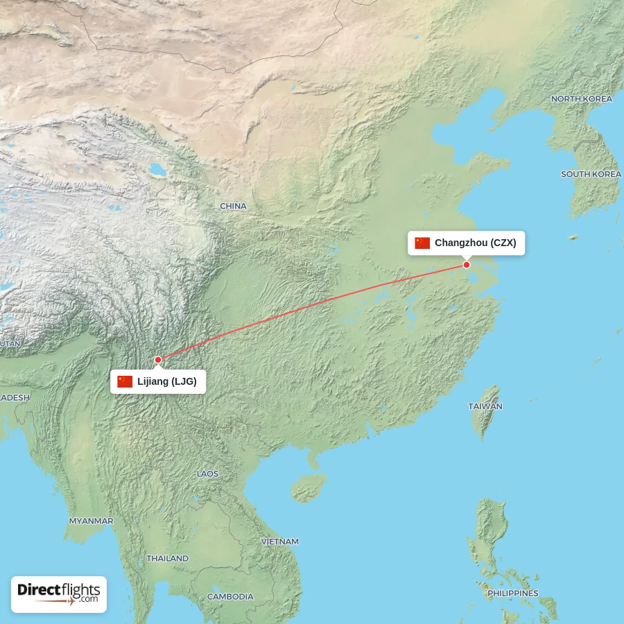 LJG - CZX route map