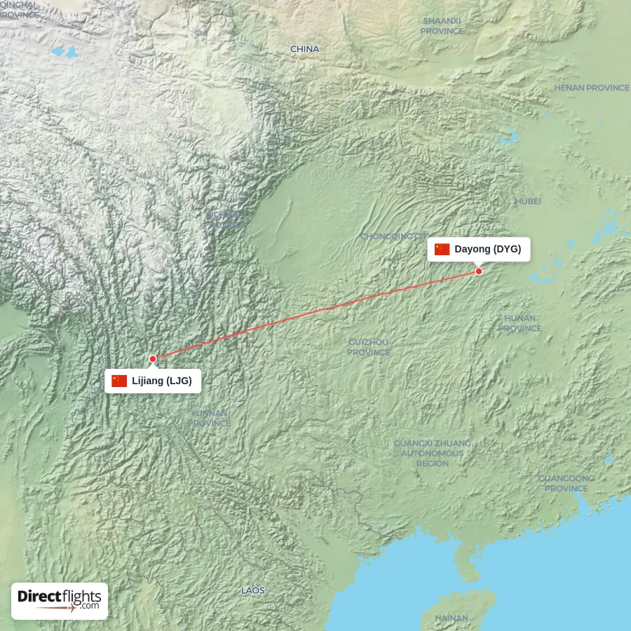 LJG - DYG route map