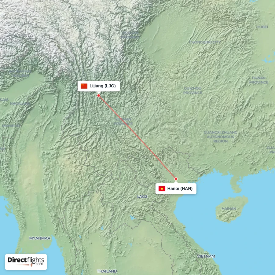 LJG - HAN route map