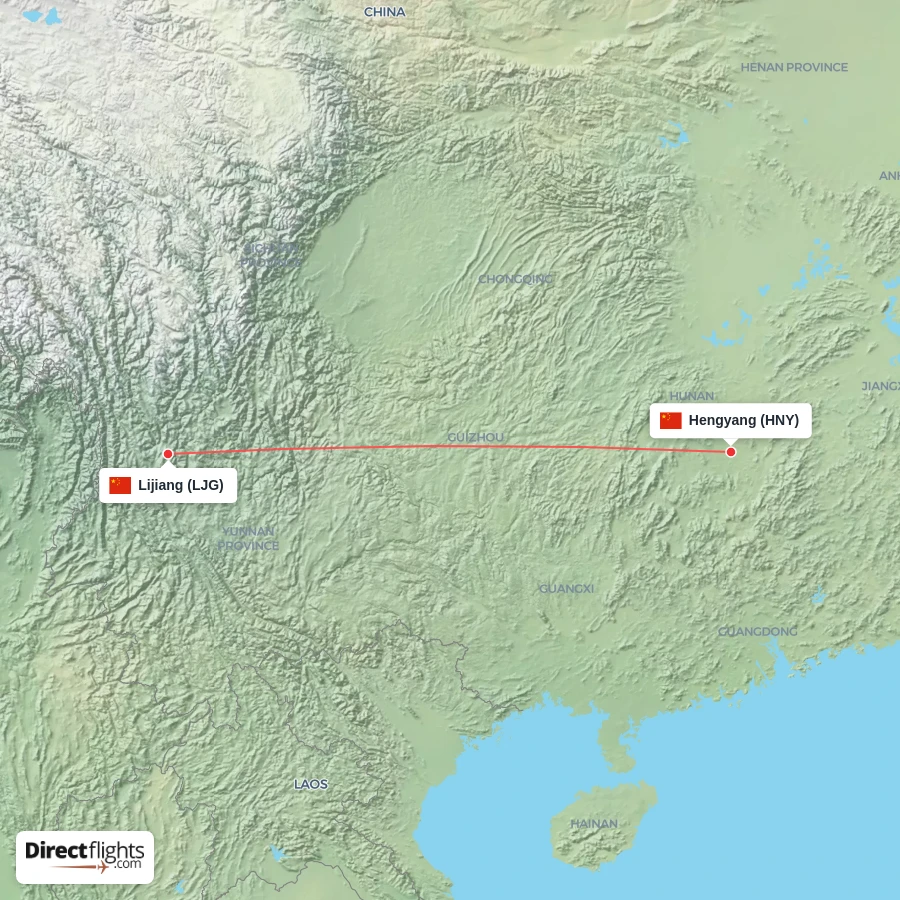 LJG - HNY route map