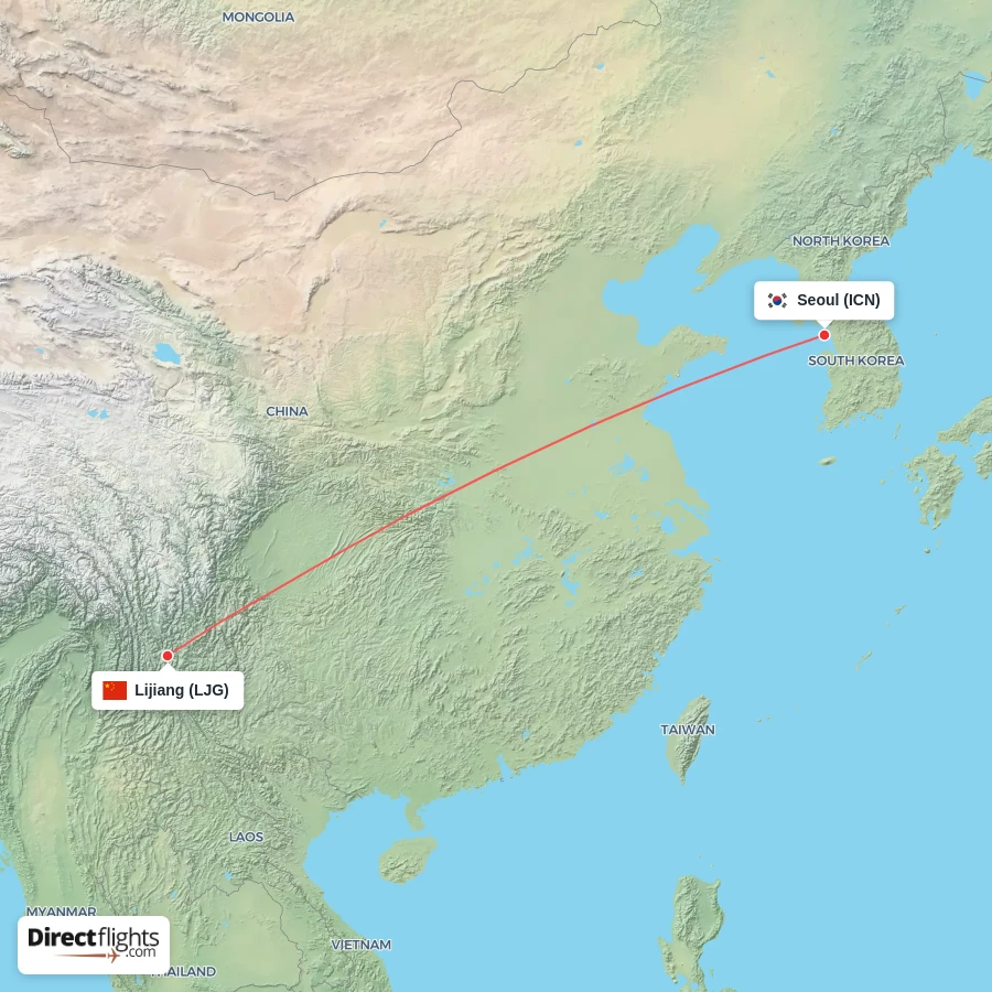 LJG - ICN route map