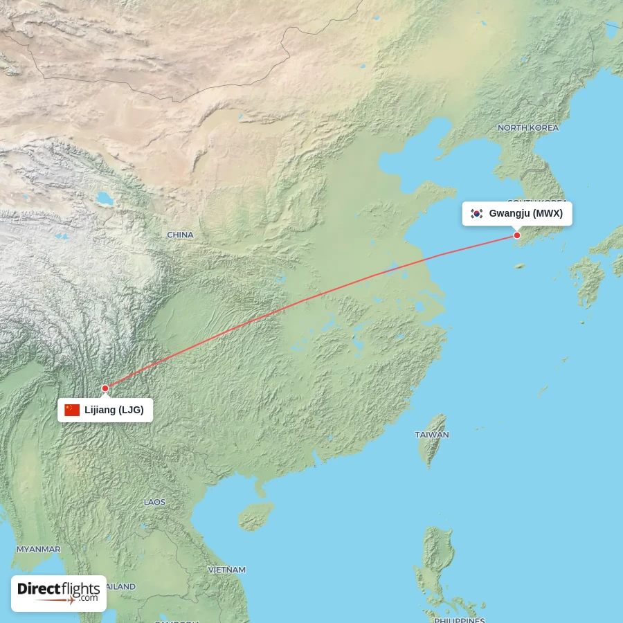 LJG - MWX route map