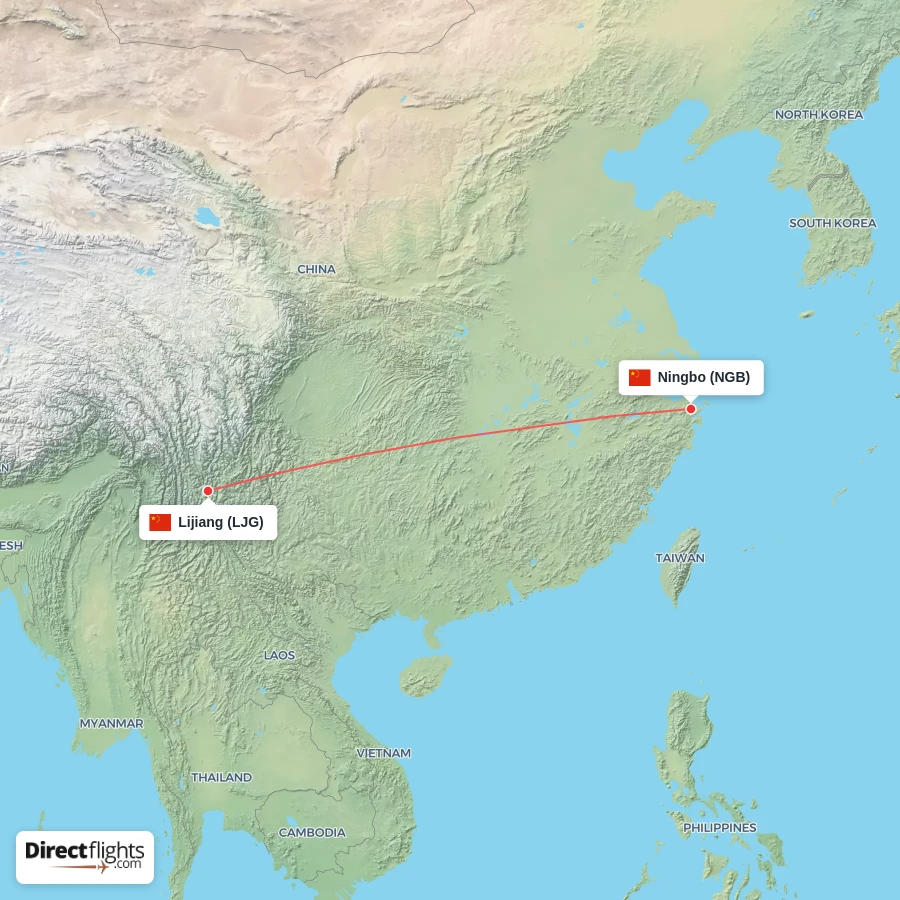 LJG - NGB route map