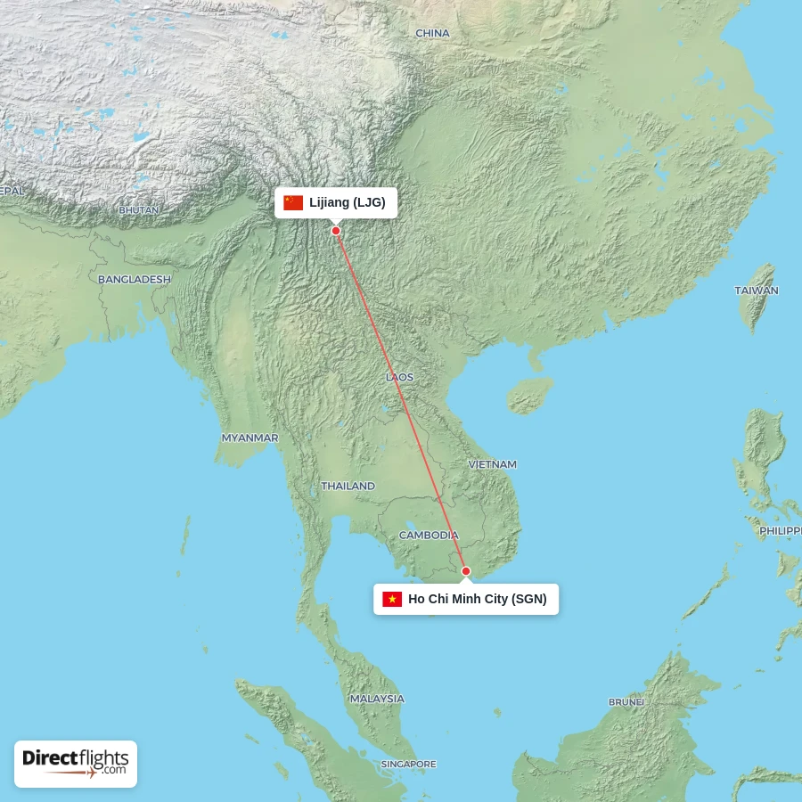 LJG - SGN route map