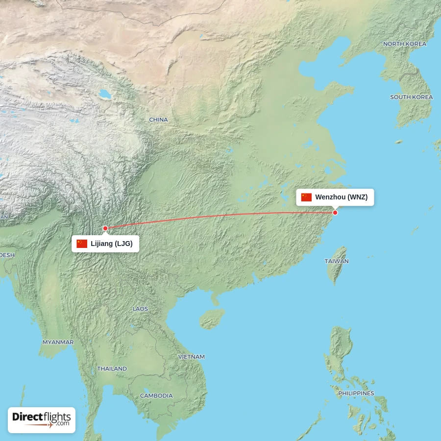LJG - WNZ route map