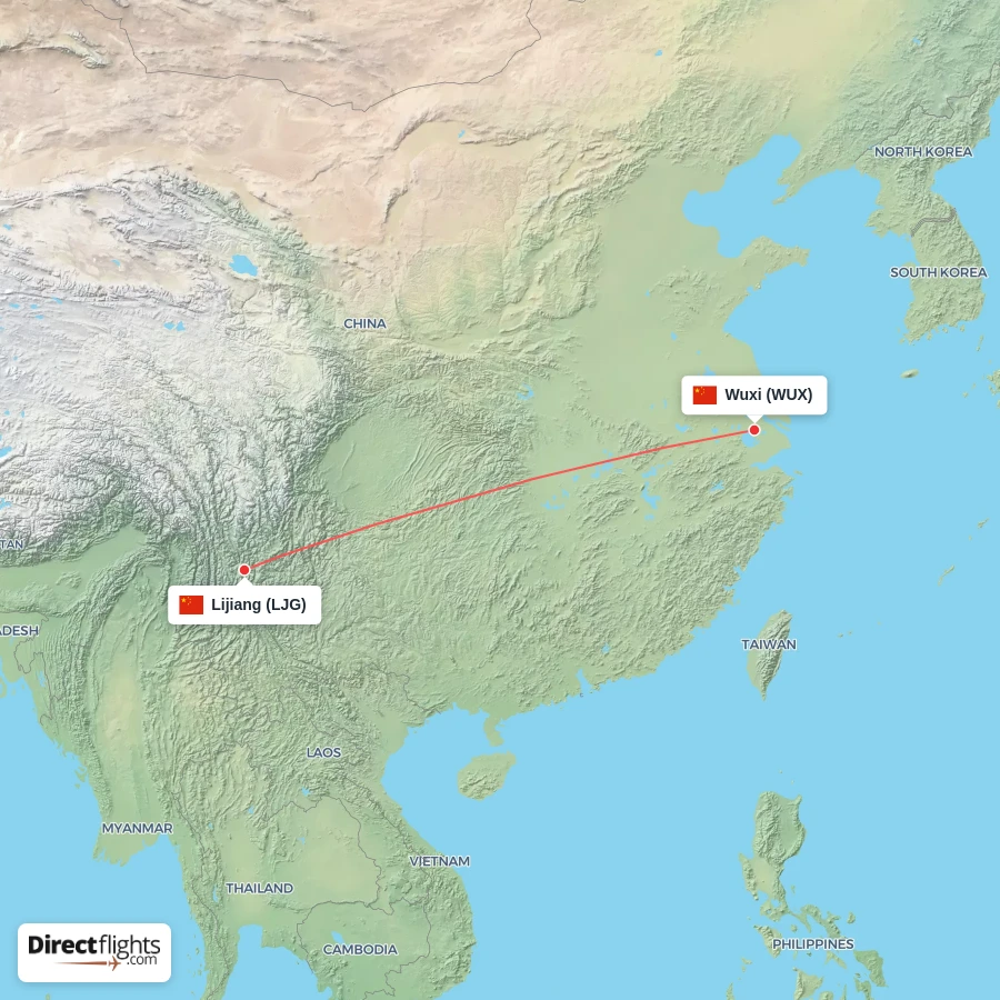 LJG - WUX route map