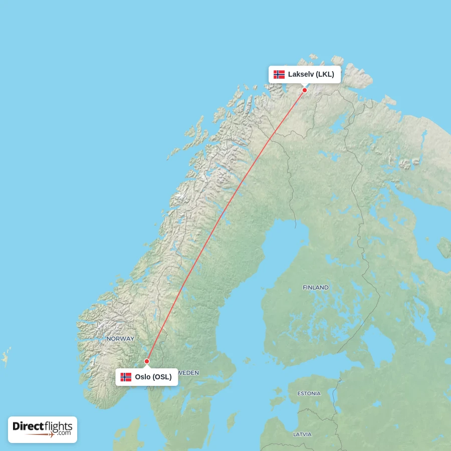 LKL - OSL route map