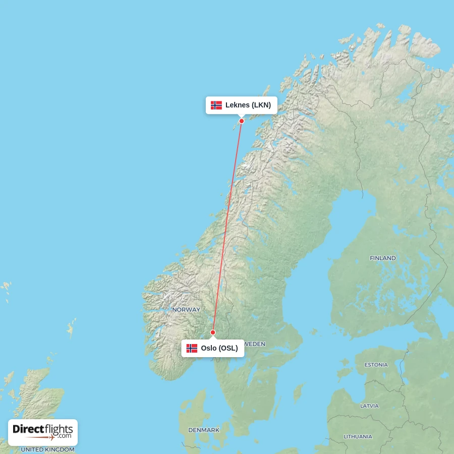 LKN - OSL route map