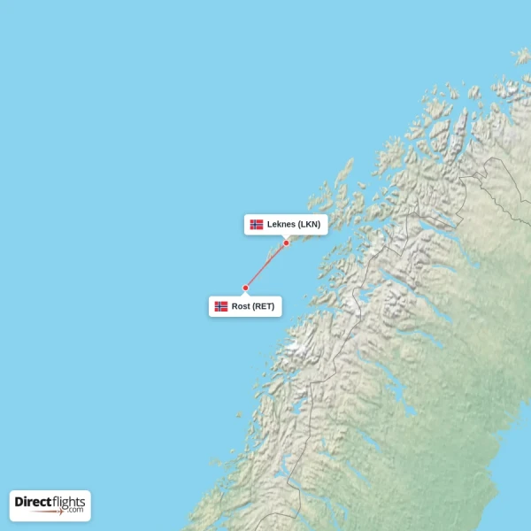 Leknes - Rost direct flight map
