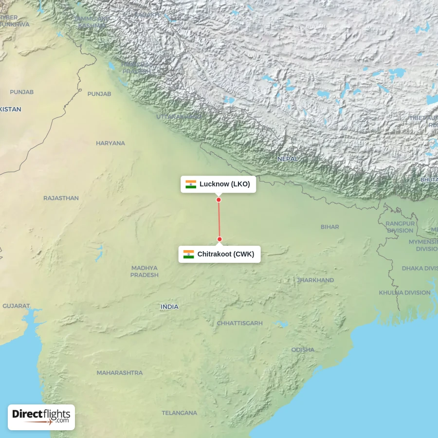 LKO - CWK route map