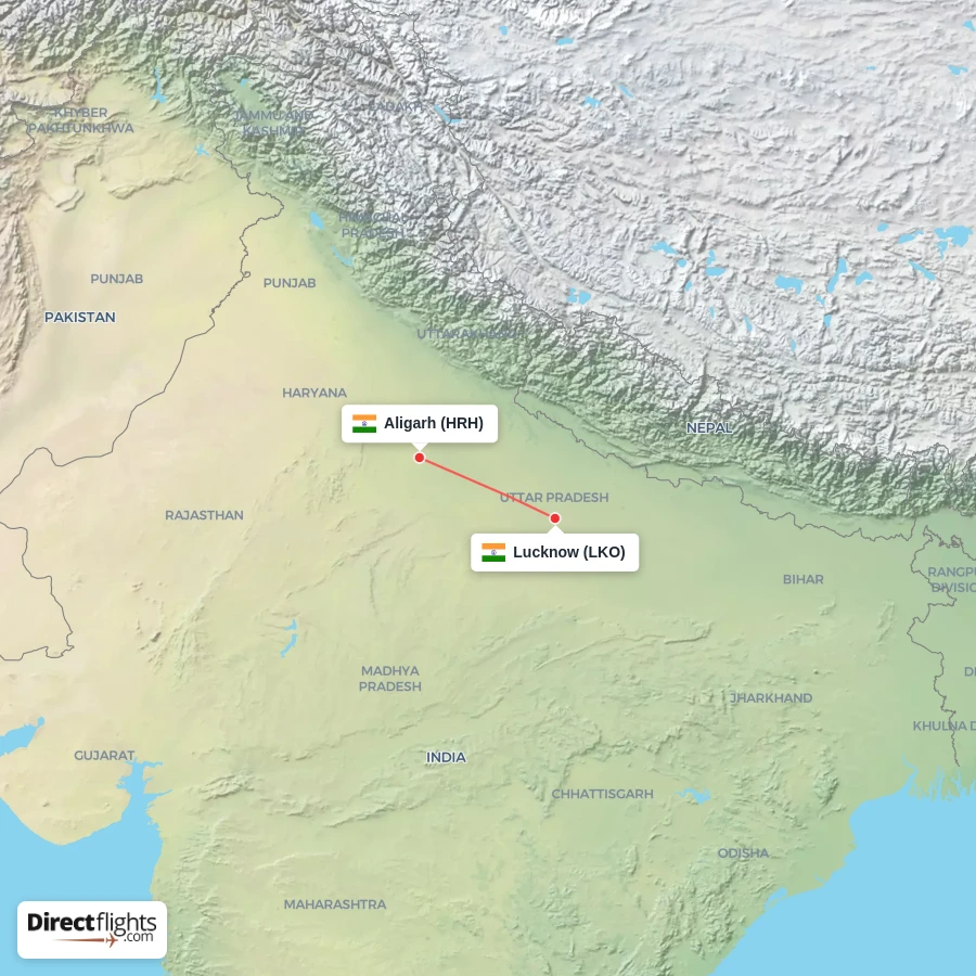 LKO - HRH route map