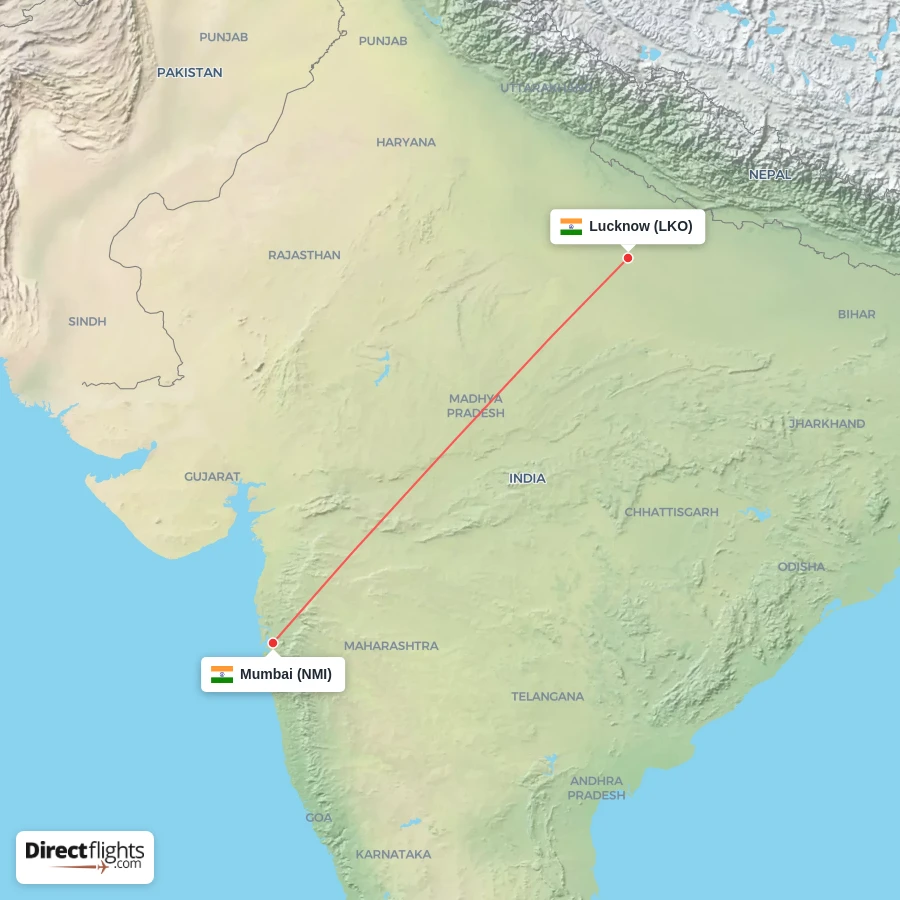 LKO - NMI route map