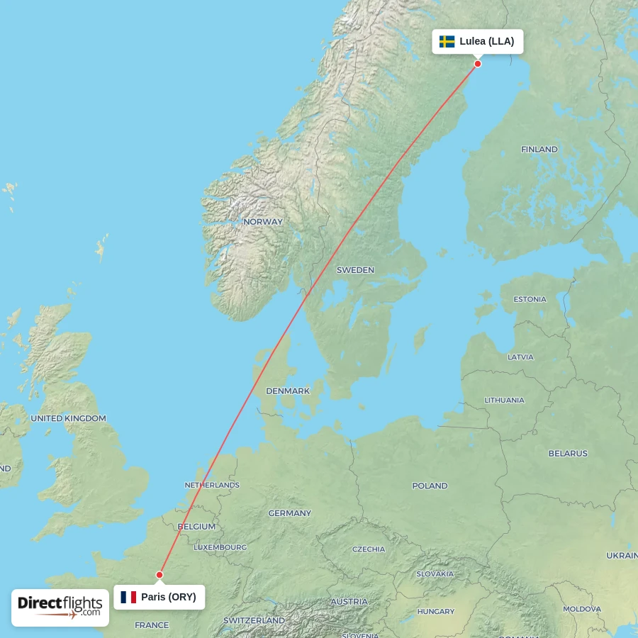 LLA - ORY route map