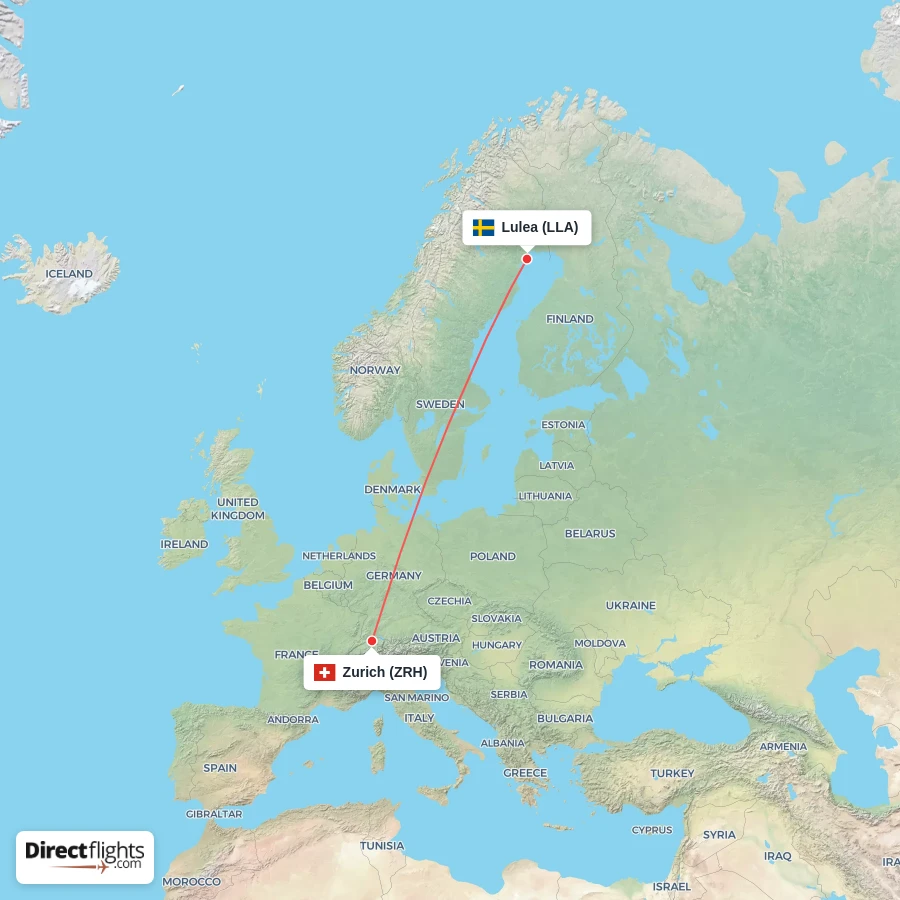 LLA - ZRH route map