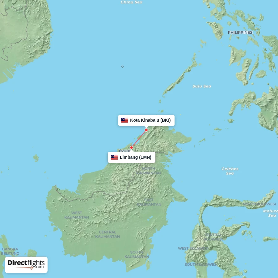 LMN - BKI route map
