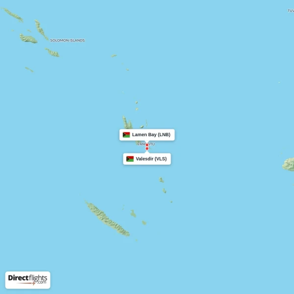 Lamen Bay - Valesdir direct flight map