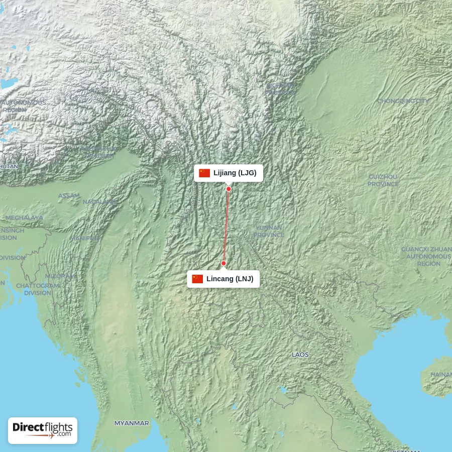 LNJ - LJG route map