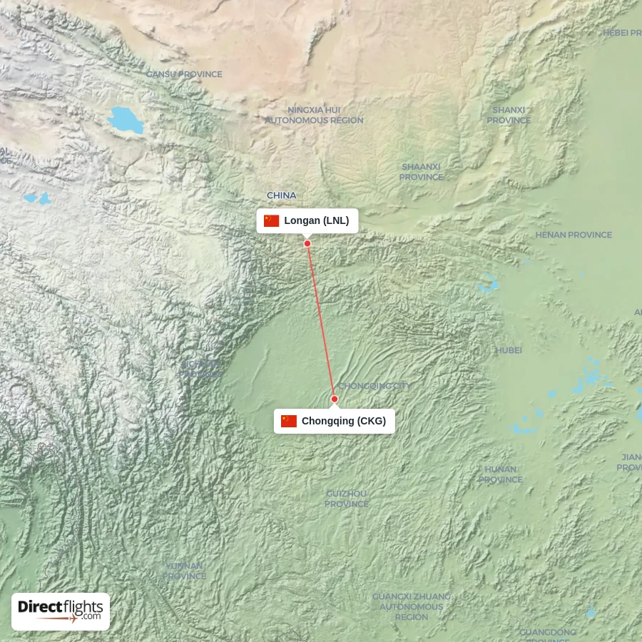 LNL - CKG route map