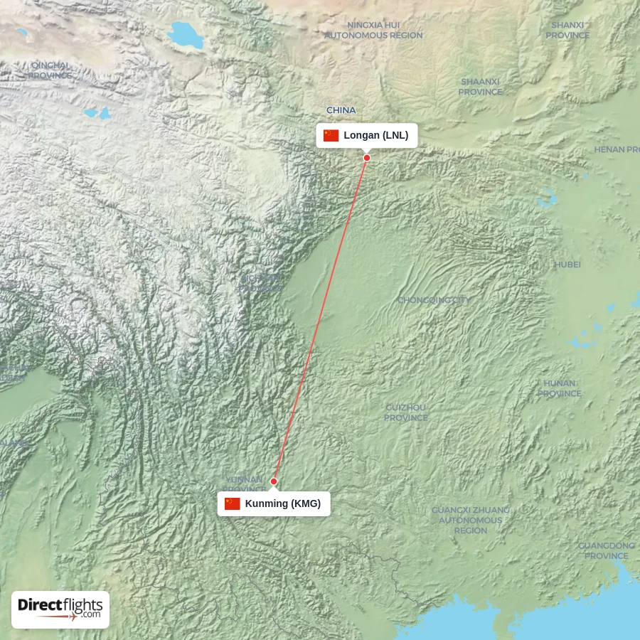 LNL - KMG route map