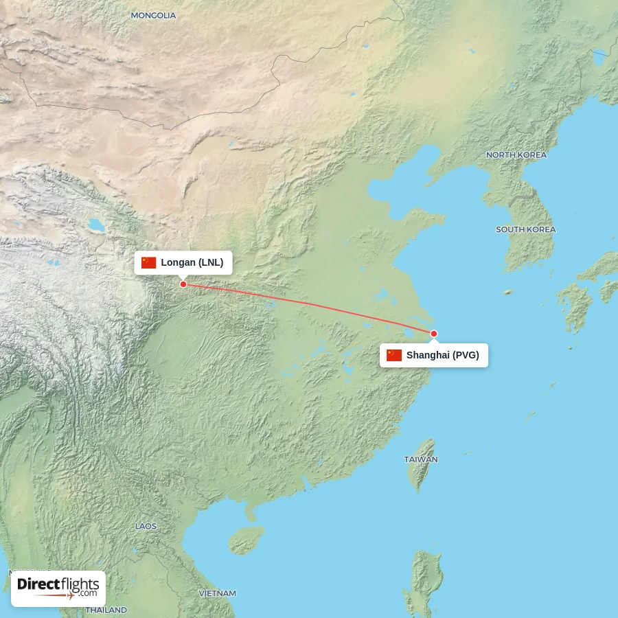 LNL - PVG route map