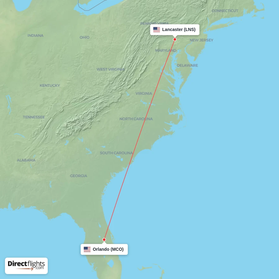 LNS - MCO route map