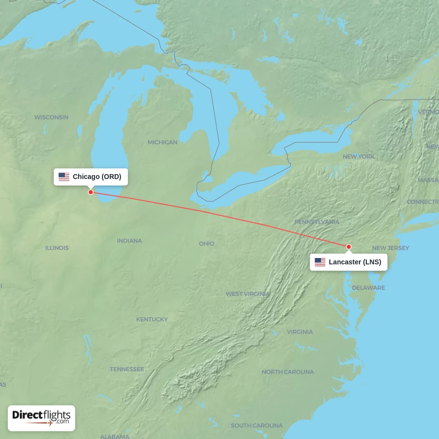 LNS - ORD route map