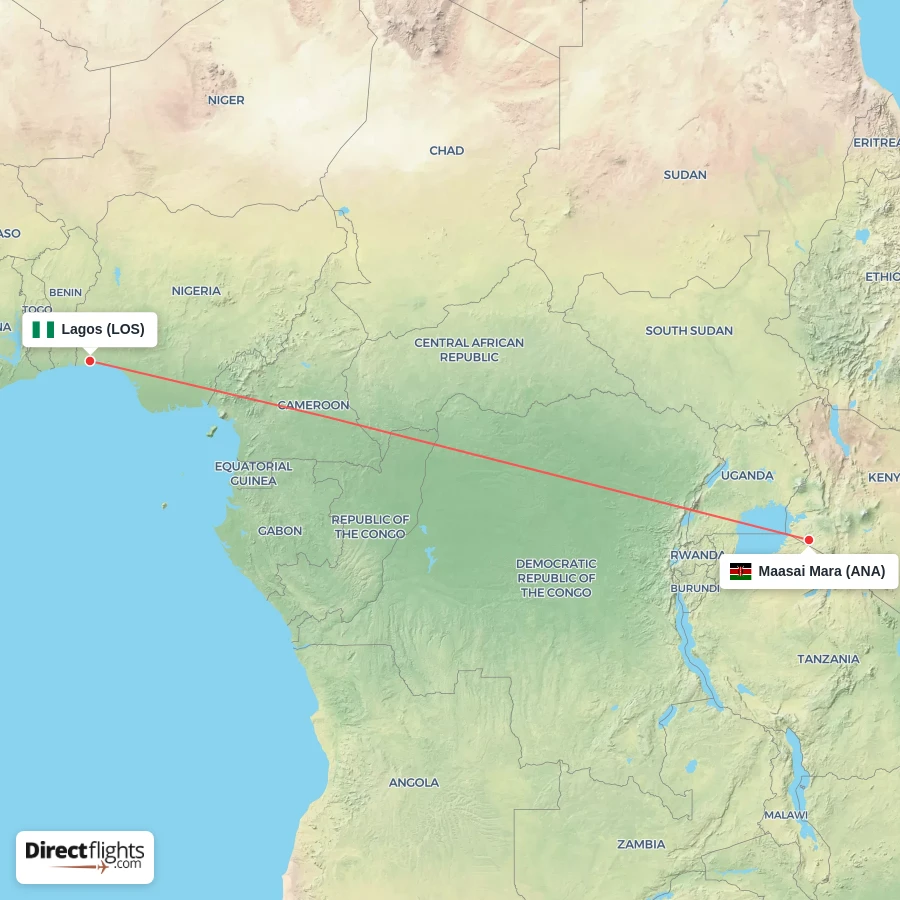 LOS - ANA route map