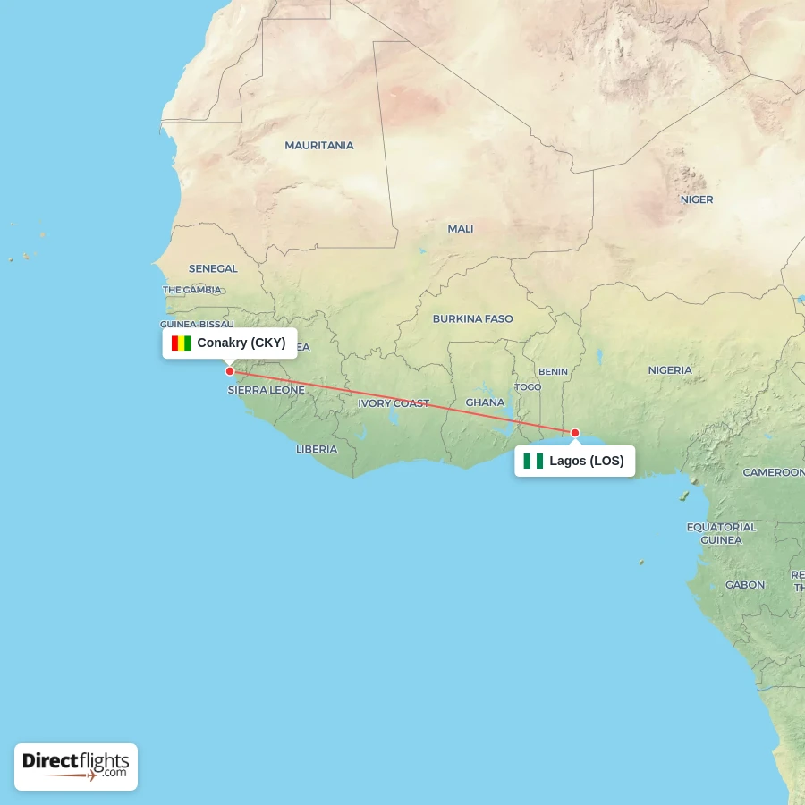 LOS - CKY route map