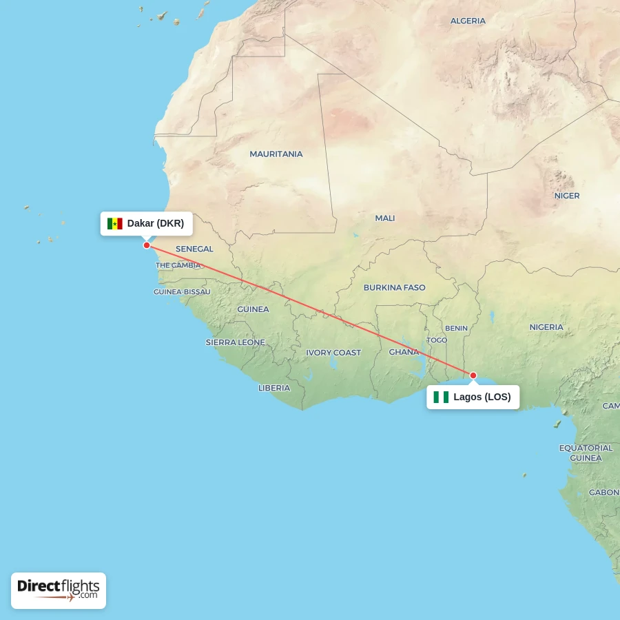LOS - DKR route map