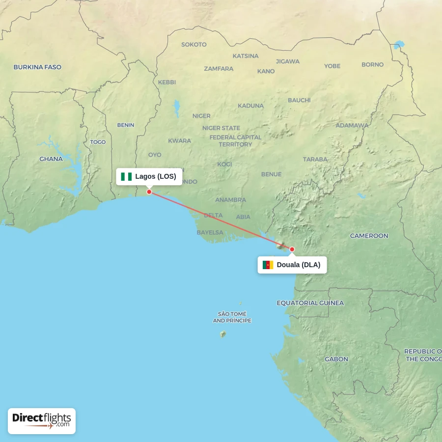 LOS - DLA route map