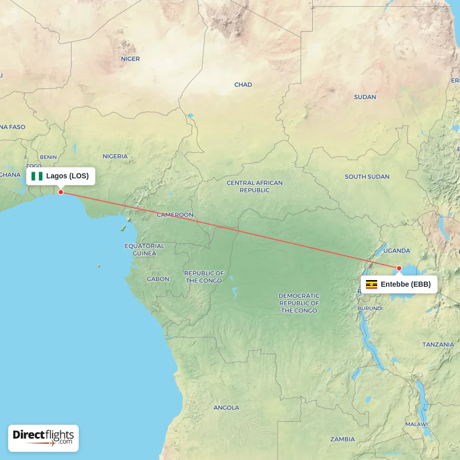 LOS - EBB route map