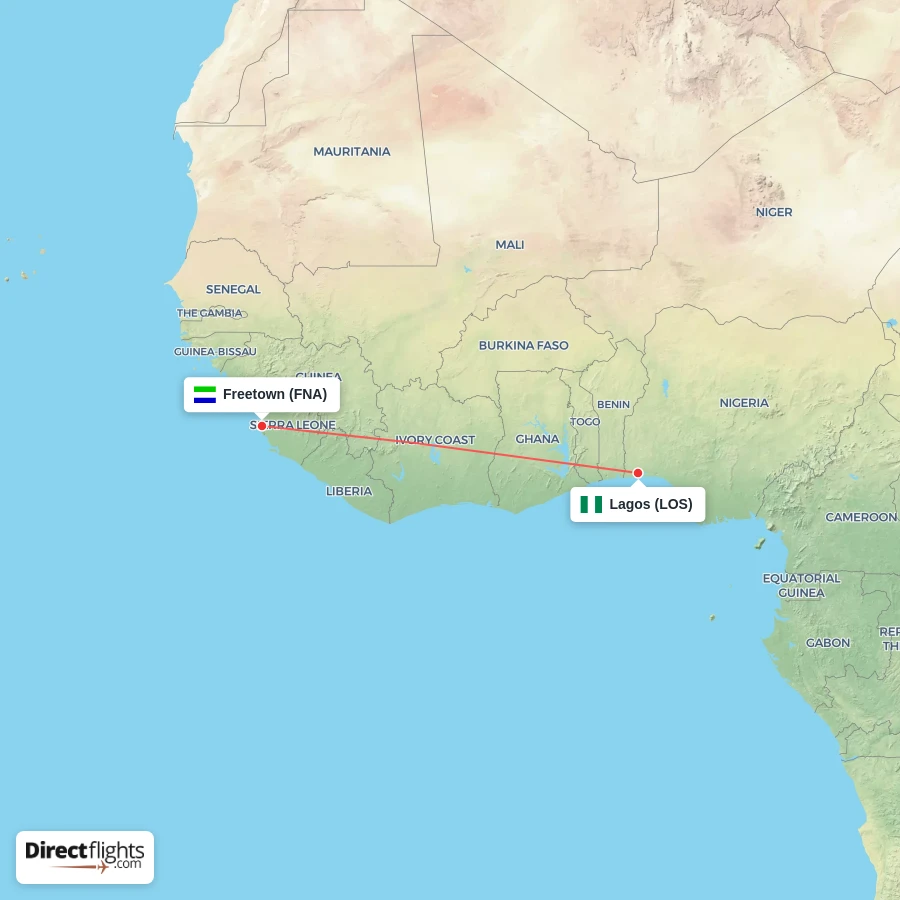 LOS - FNA route map