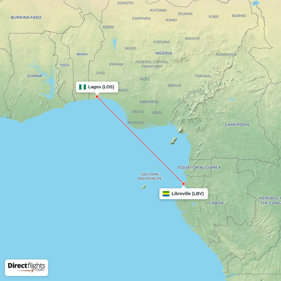 LOS - LBV route map