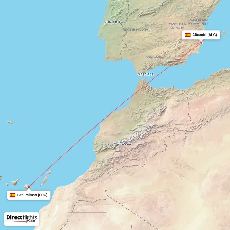 LPA - ALC route map