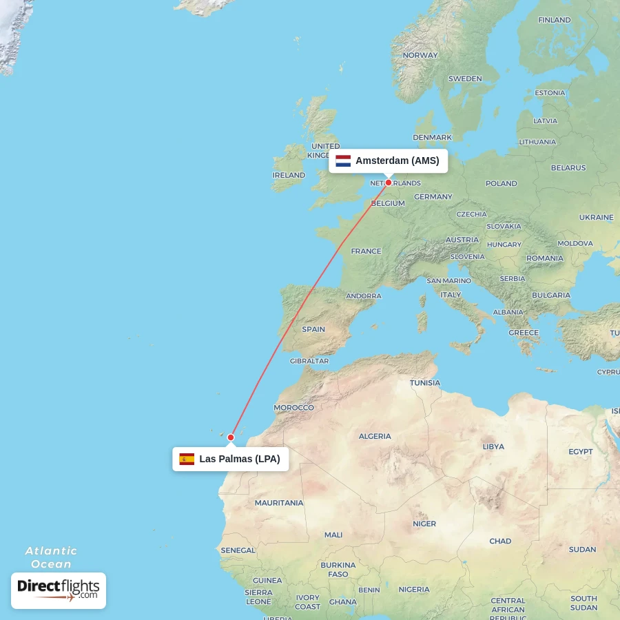 LPA - AMS route map
