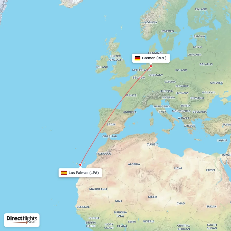 LPA - BRE route map