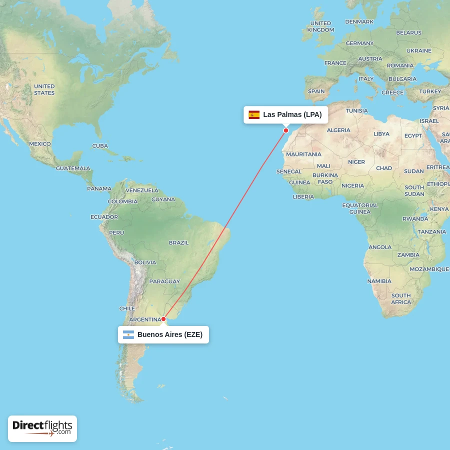 LPA - EZE route map