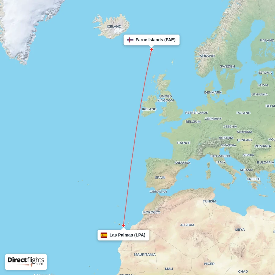 LPA - FAE route map