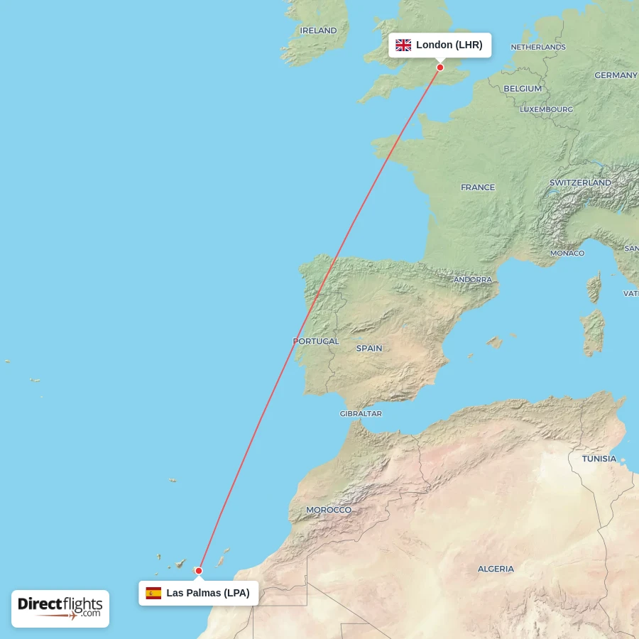 LPA - LHR route map