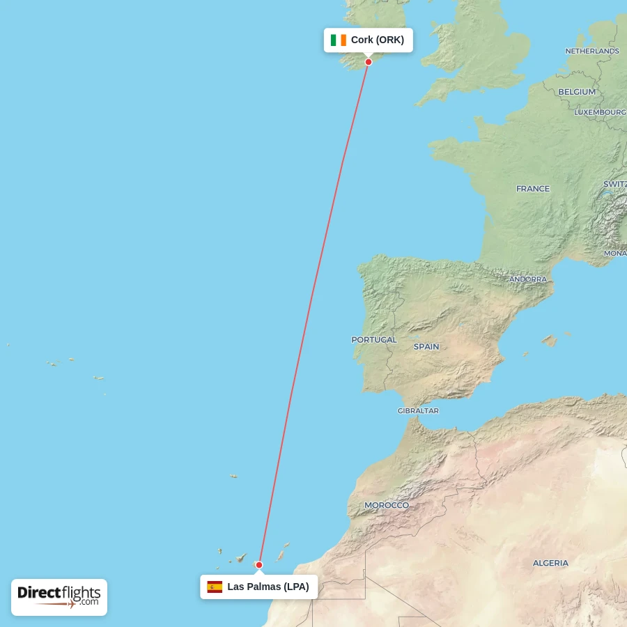 LPA - ORK route map
