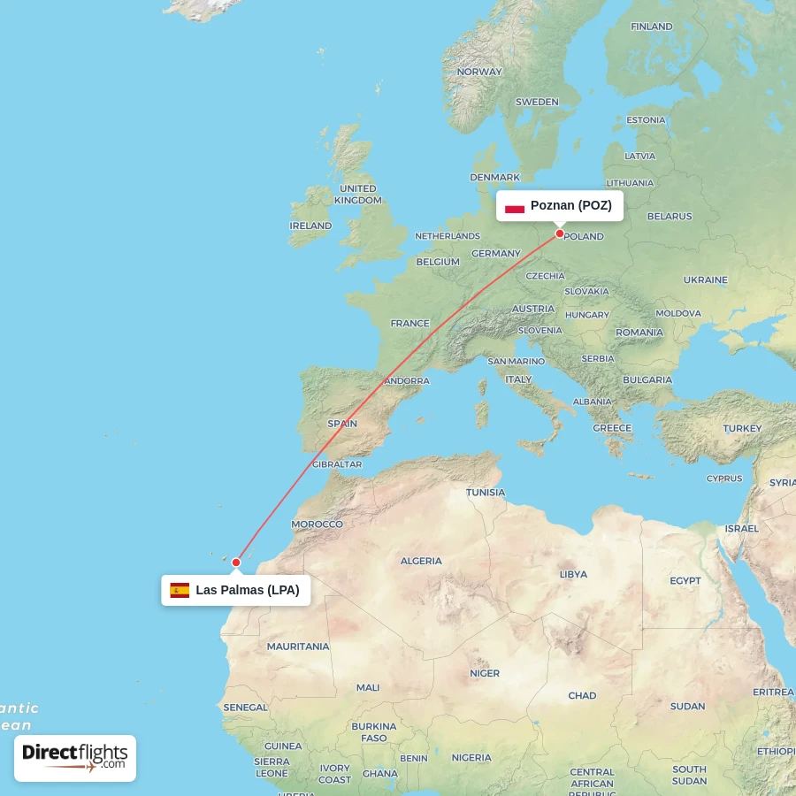 LPA - POZ route map