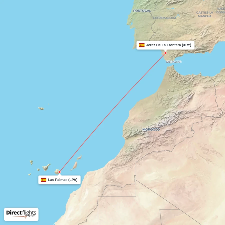 LPA - XRY route map