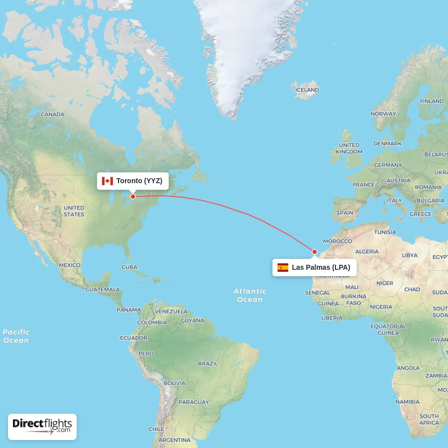 LPA - YYZ route map