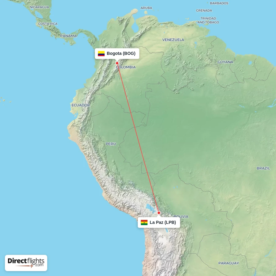 LPB - BOG route map